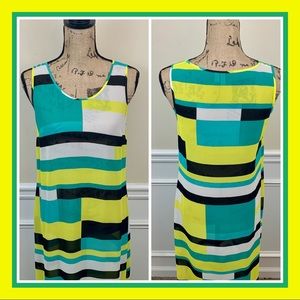 Madison | Sheer Design Dress Yellow & Green | S